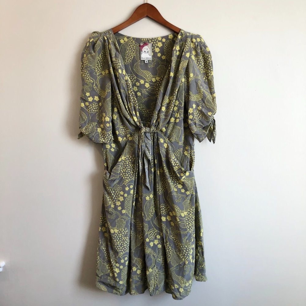 YOANA  BARASCHI Vintage Inspired Silk Tie Dress